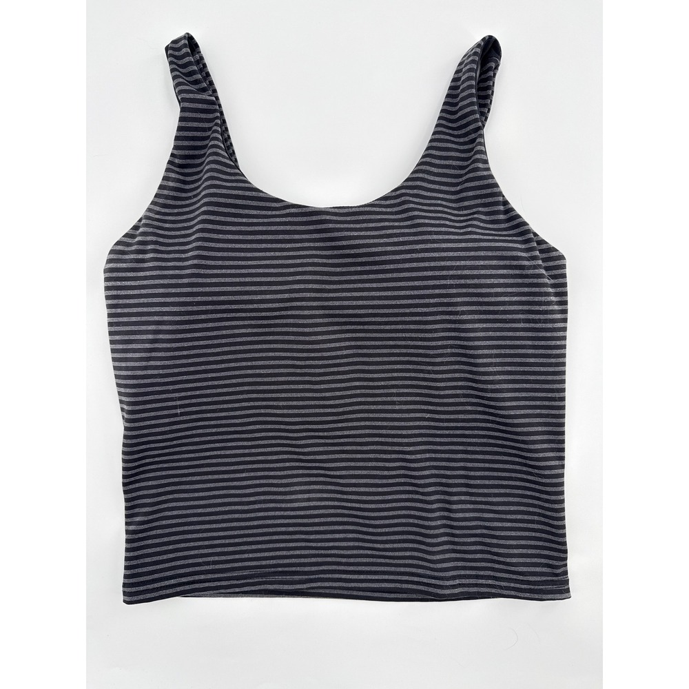 Move Theology (Gray) Striped Active Tank Top Women Size M